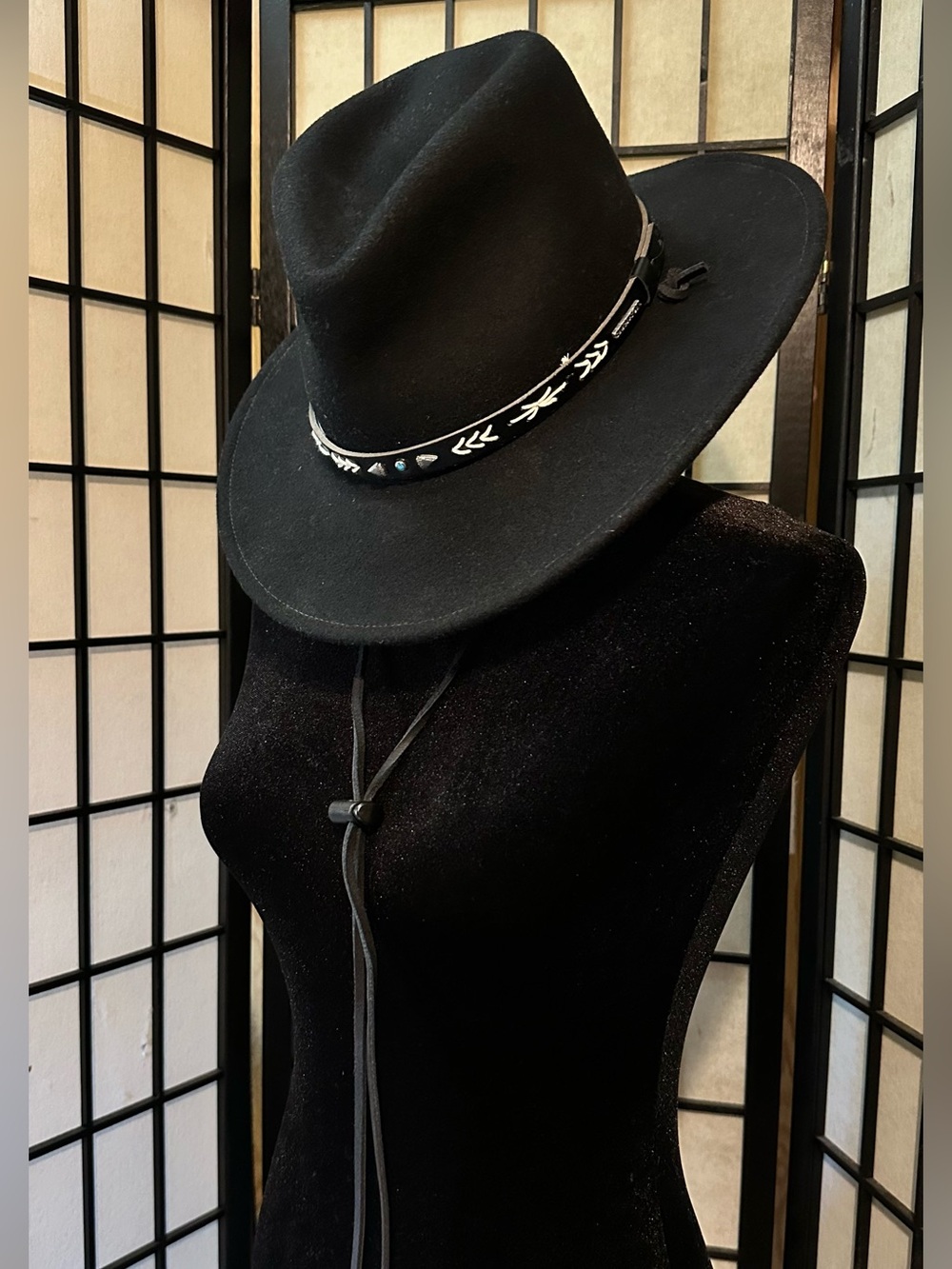 STETSON Santa Fe Unisex Black Western Wool Cowboy Hat